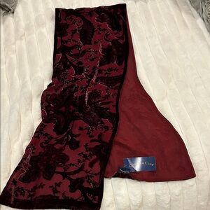 Charter Club Burgundy Floral Scarf